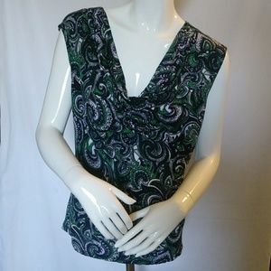 Michael Kors paisly cowl neck top